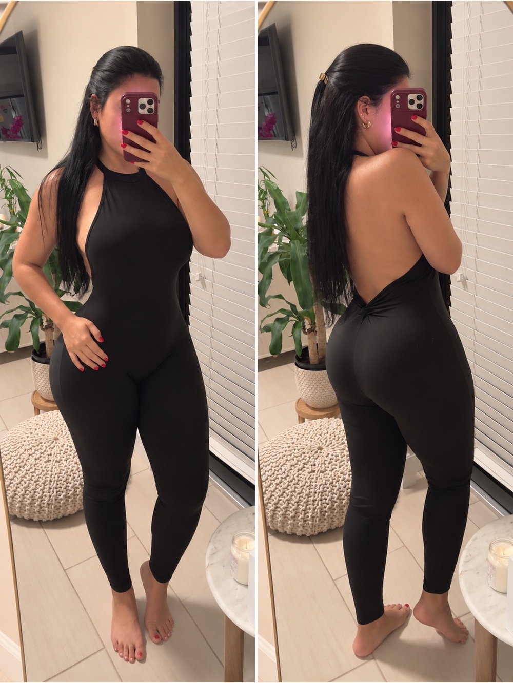 Women’s Black Backless Halter Jumpsuit
